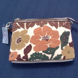 Sharif clutch. Cream. Floral
